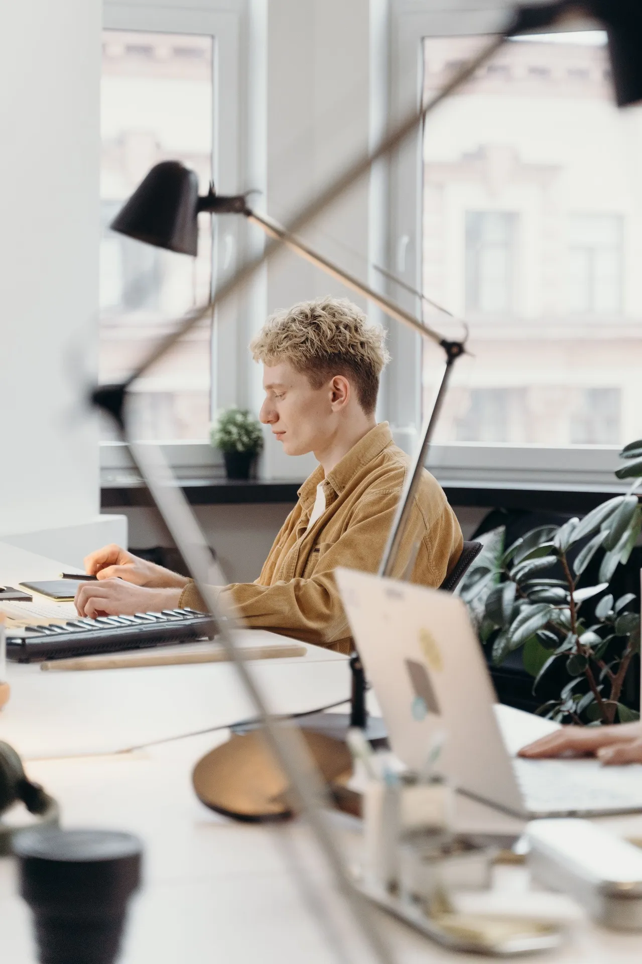 Person working at a desk