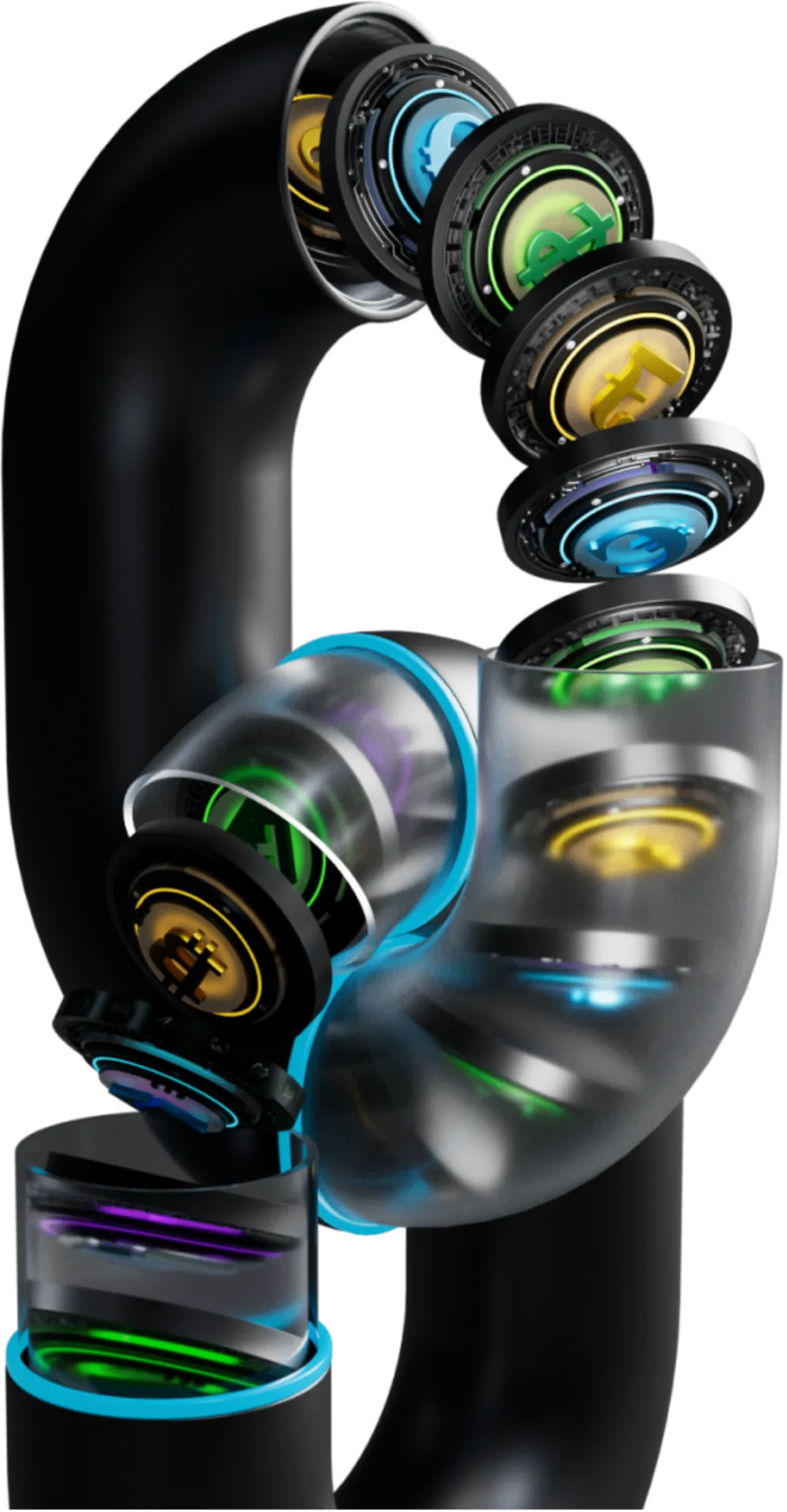 Currencies routed through 1TX0 pipes