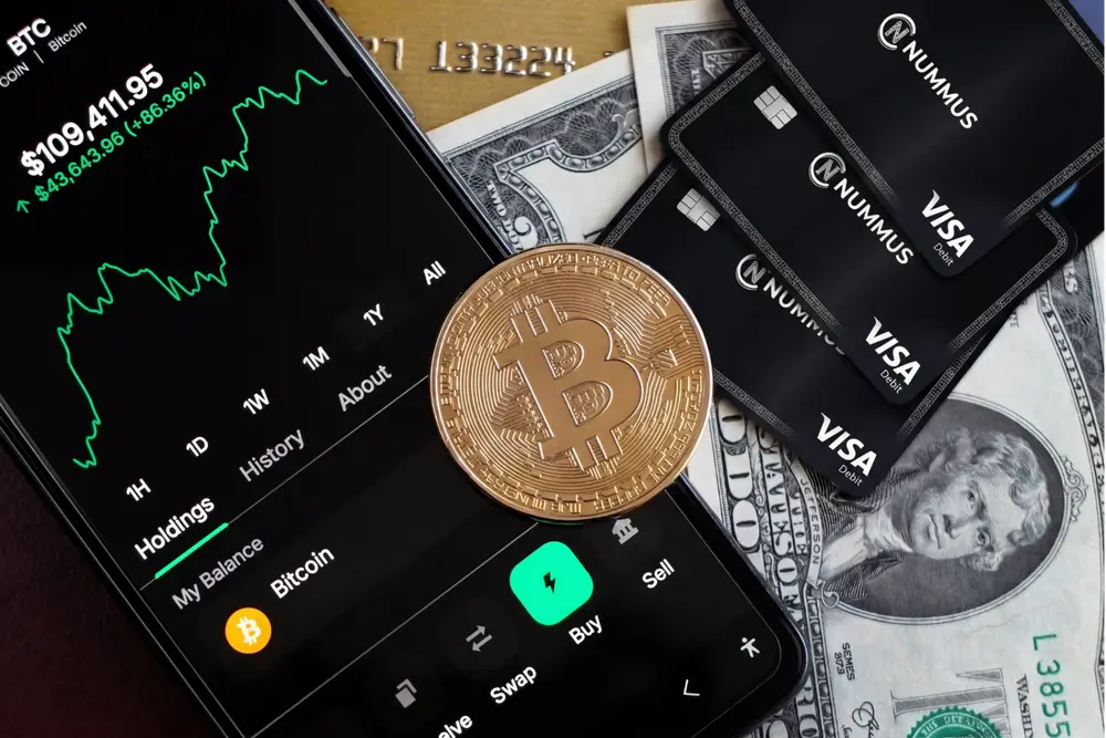 Zero-fee stablecoin to fiat conversion in the Nummus app